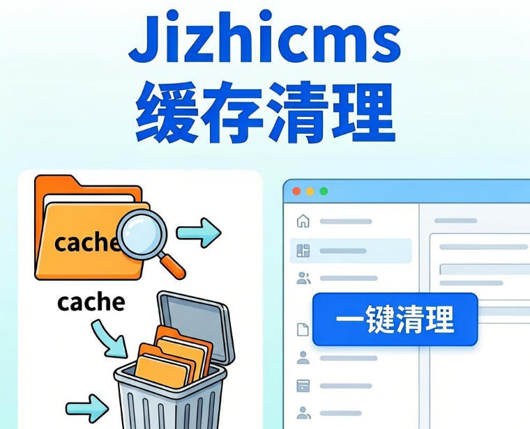 针对Jizhicms程序缓存增长过快的可行性解决方案亲测有效，时间可控制调节、自动执行清理、最低配置虚拟空间即可。